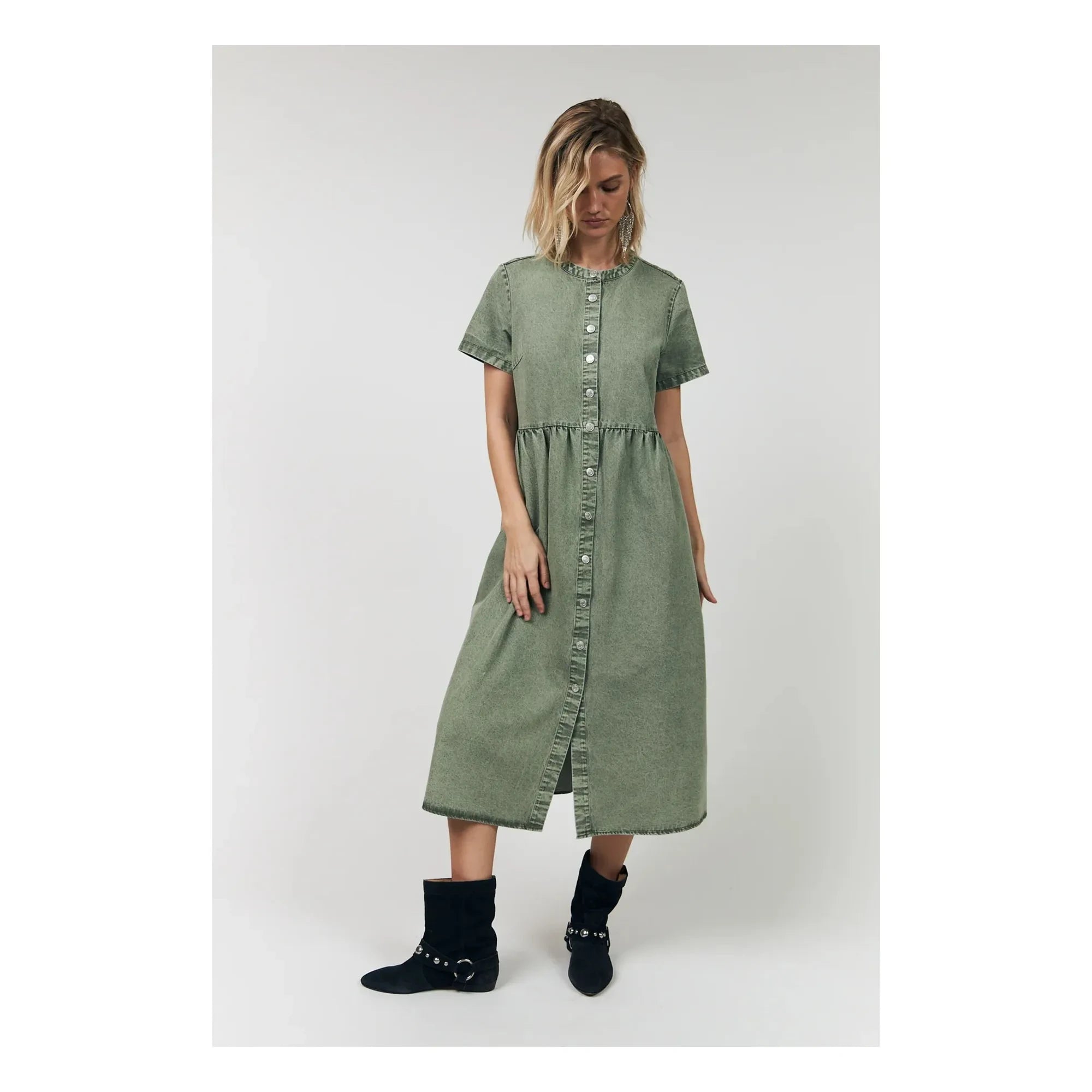 Lollys Laundry - Aliya Cotton Dress | Khaki