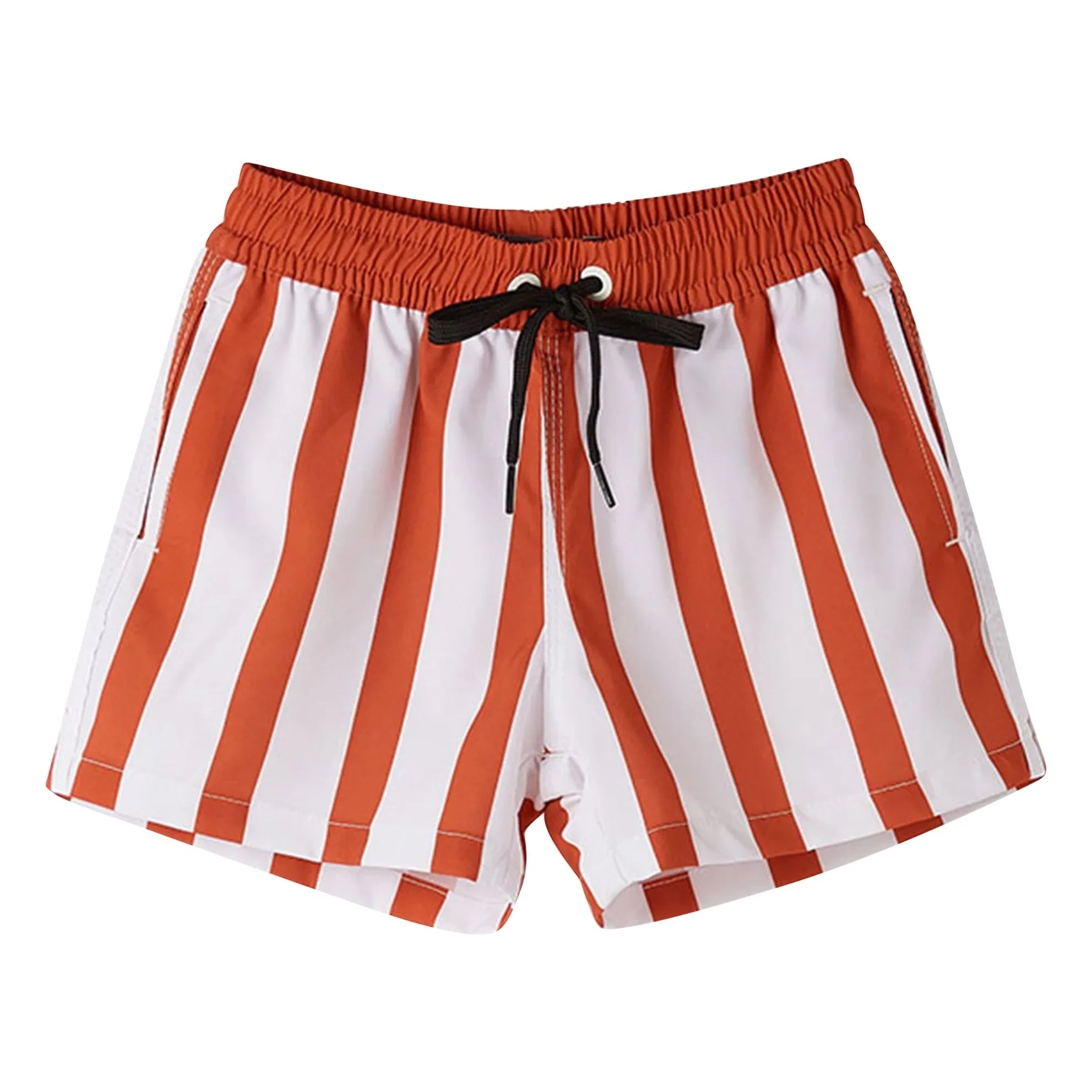 Fabula - Nino Striped Swimsuit Shorts | Terracotta