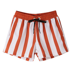 Fabula - Nino Striped Swimsuit Shorts | Terracotta