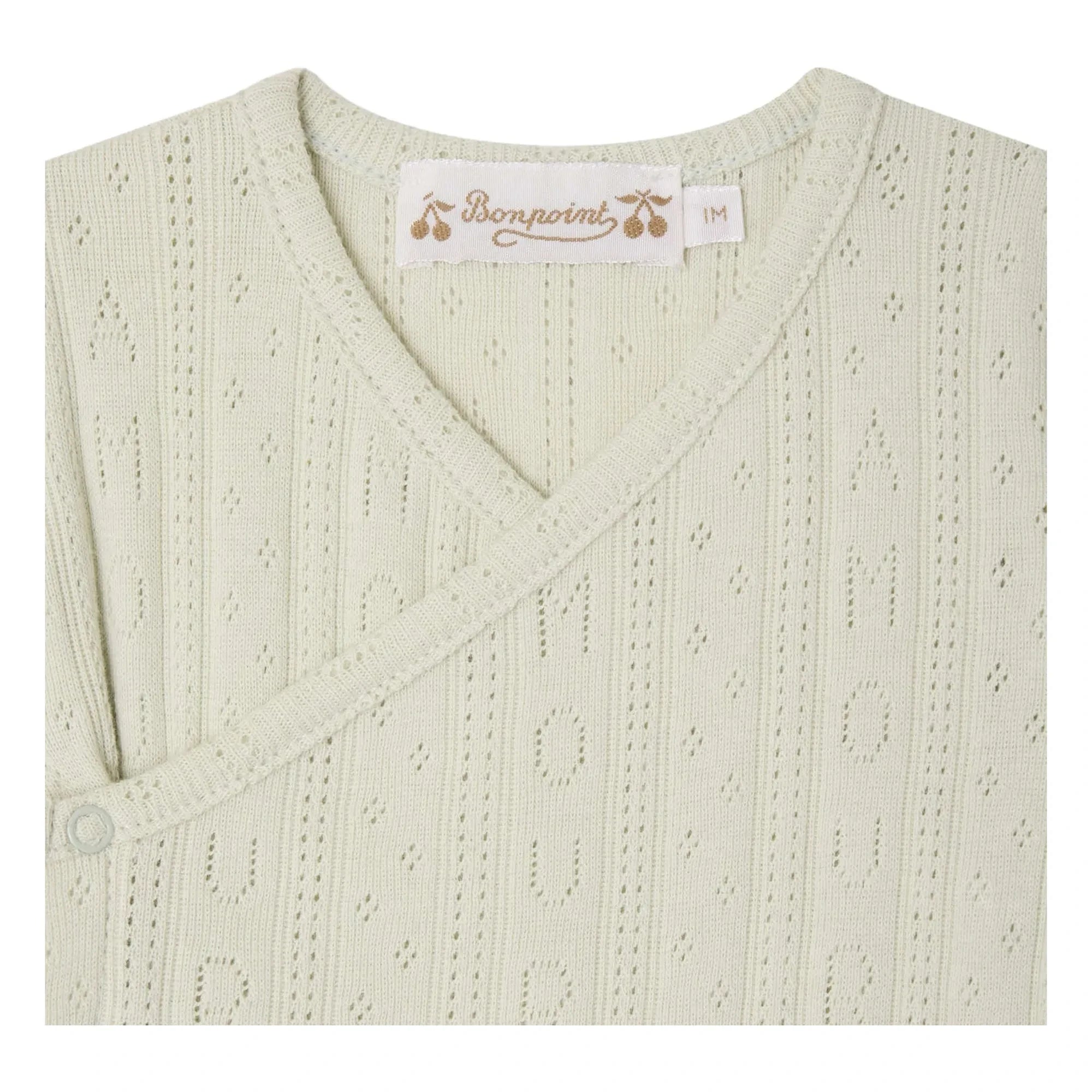 Bonpoint - Pointelle Landon Organic Cotton Romper | Celadon