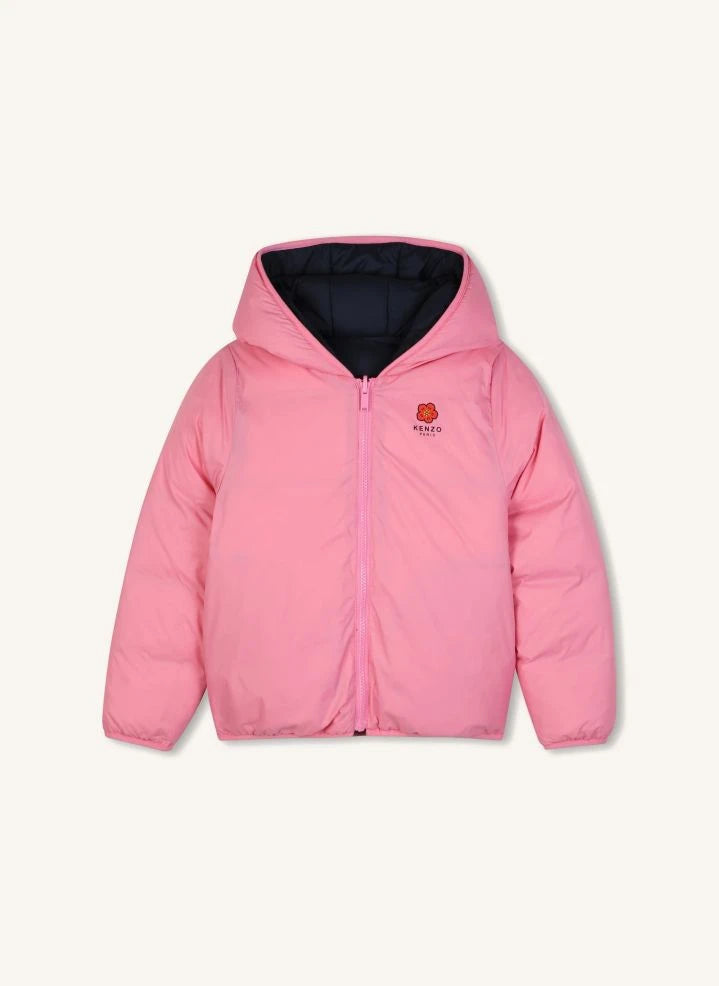 Kenzo - Flower Çift Taraflı Kaz Tüyü Mont | Candy pink