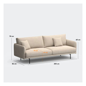 Panac Edition - Isly 3'lü Kanepe - Heathered Kumaş - 205 cm