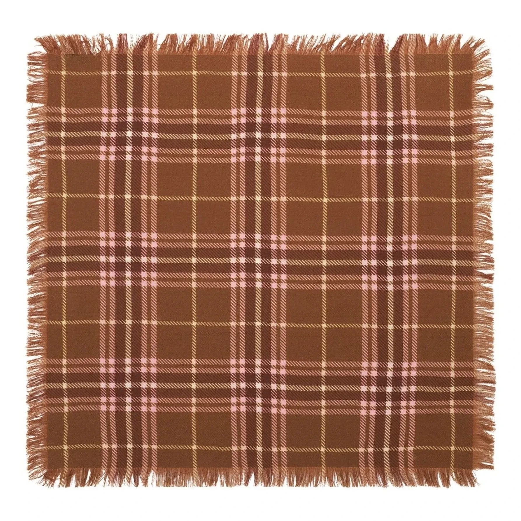 Bompard - Mini Checkered Tartan Cashmere Scarf | Brown
