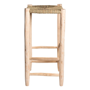 Cosydar - Palm Leaf and Raw Wood Stool