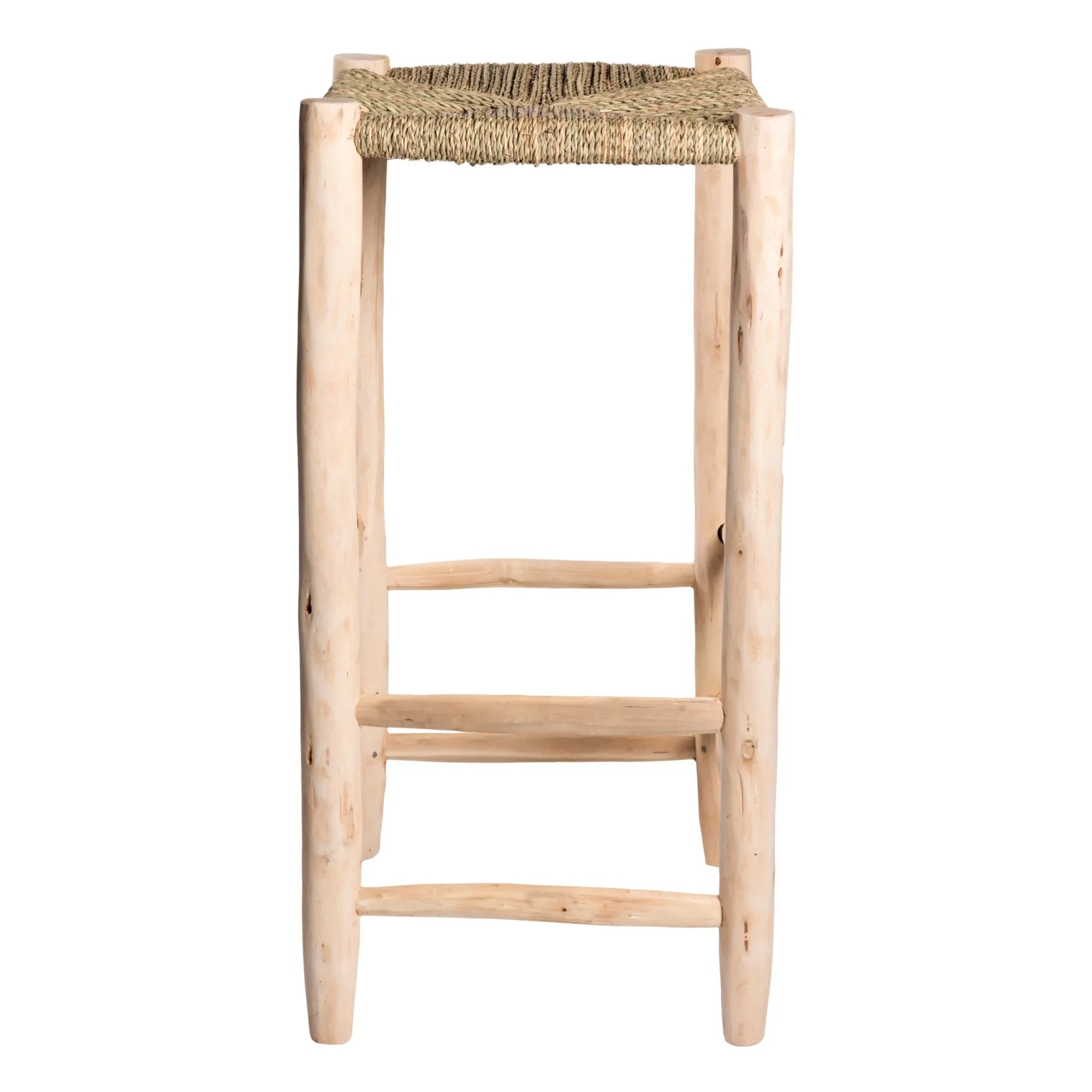 Cosydar - Palm Leaf and Raw Wood Stool