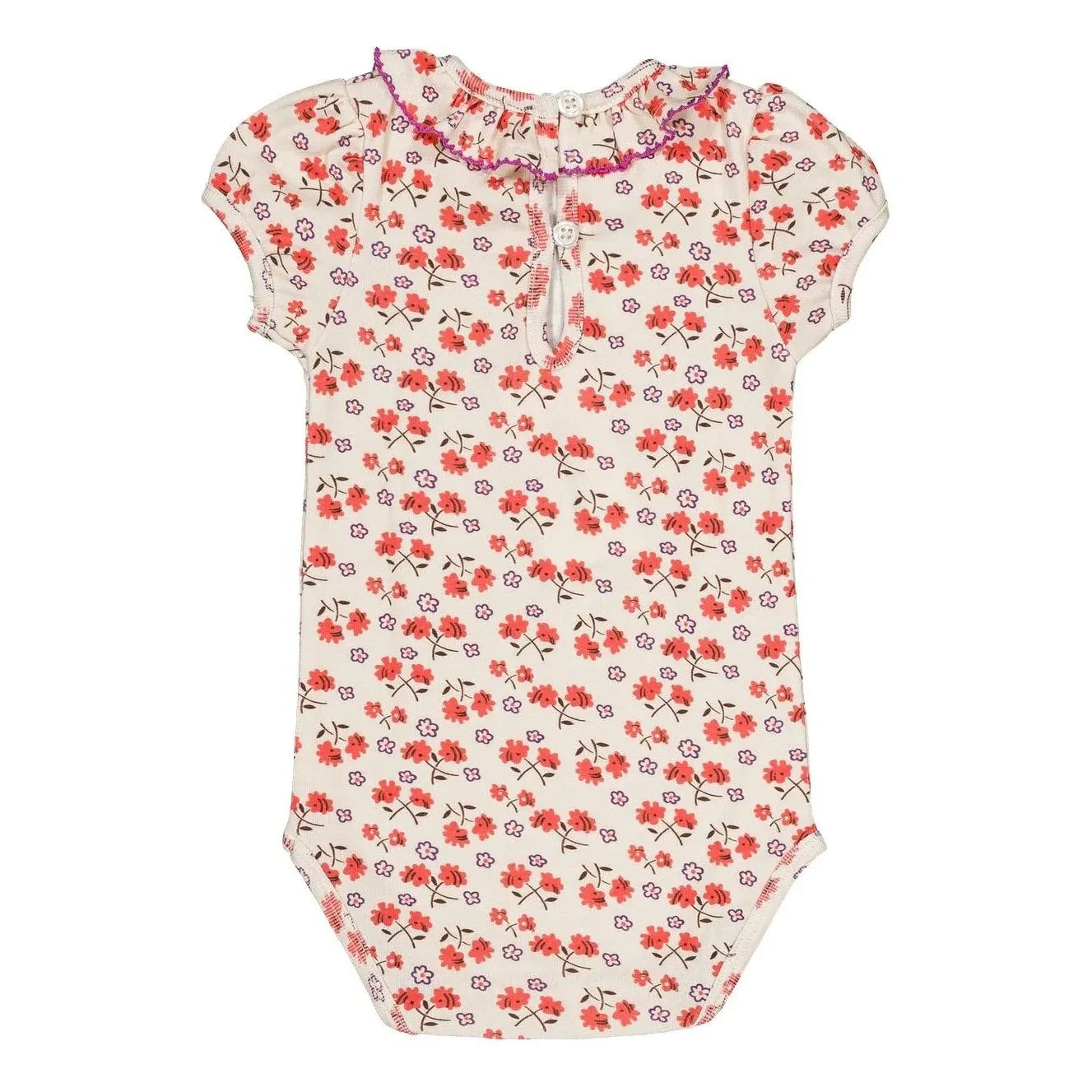 Hello Simone - Perrine Floral Organic Cotton Bodysuit | White