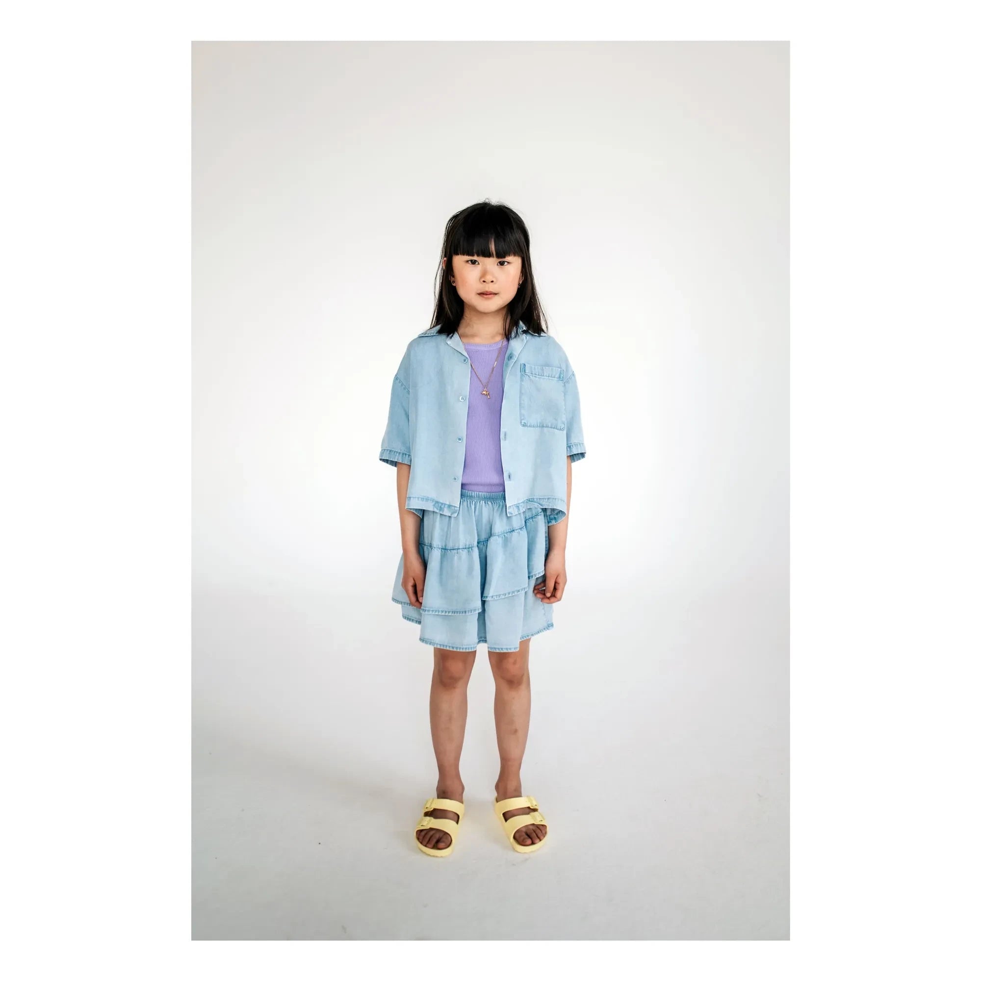 Repose AMS - Crop Tencel Shirt | Light Denim