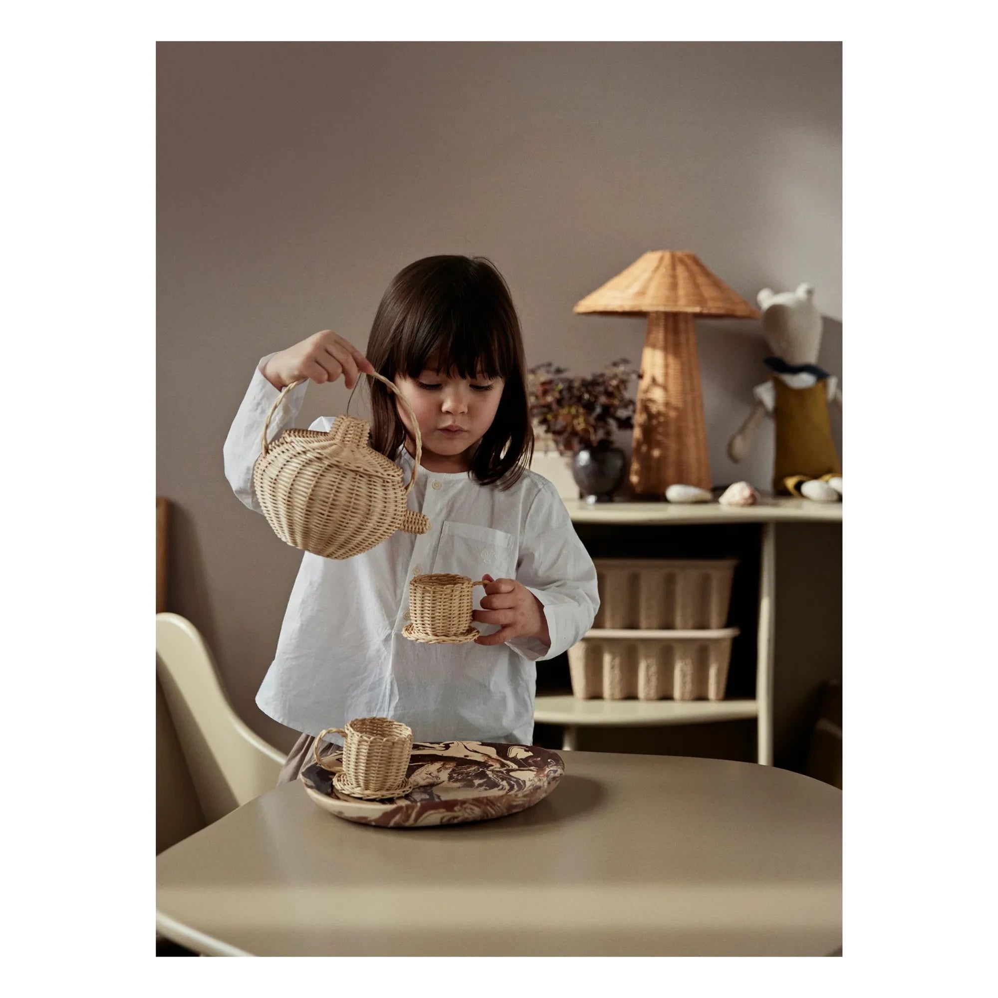 Ferm Living Kids - Rattan Tea Set | Natural
