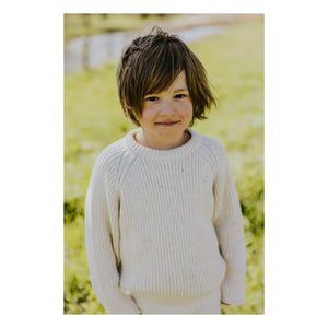 Yuki - Organic Cotton Ribbed Sweater | Heather White