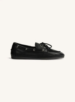 Posa - Leather Boat Loafers | Black