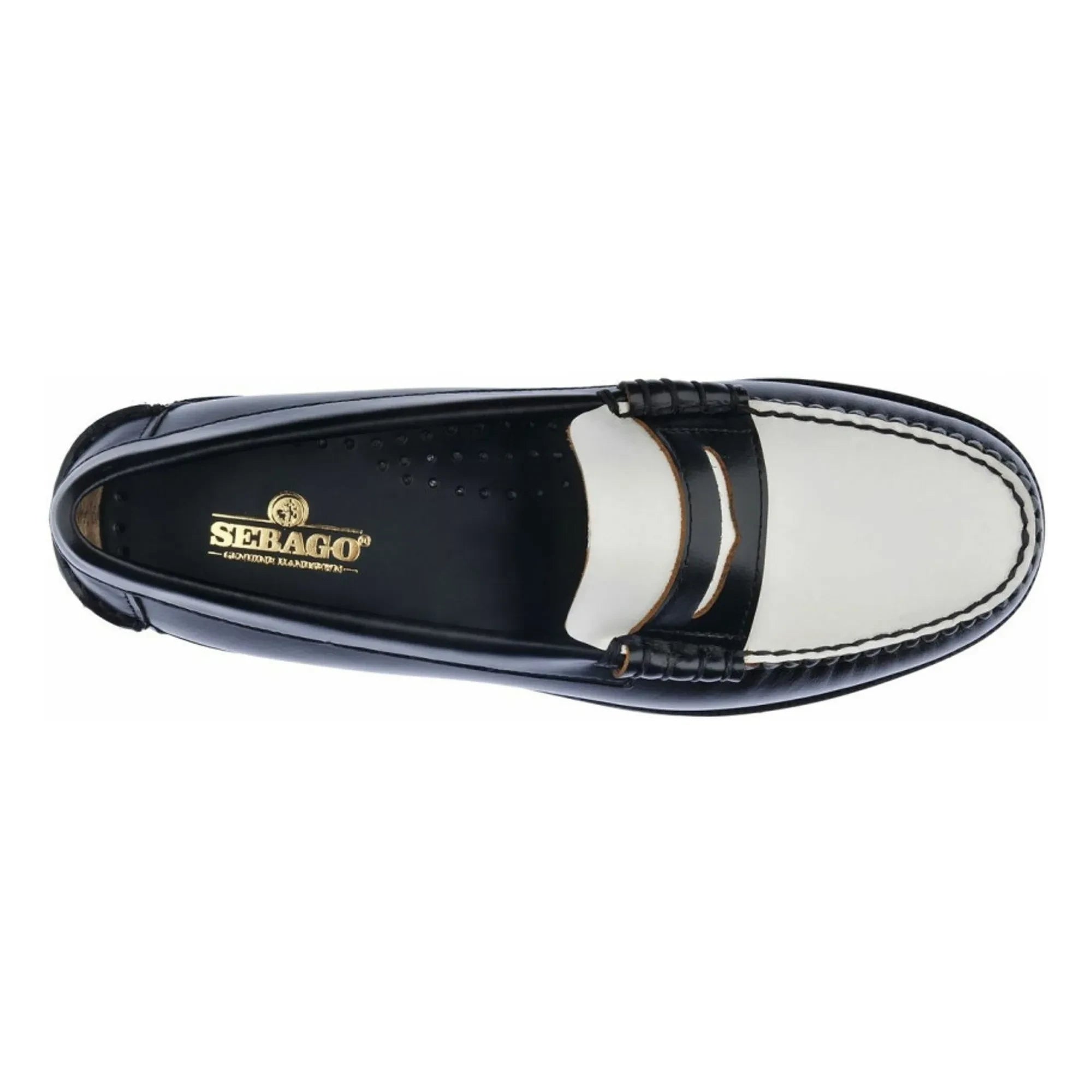 Sebago - İki Renkli Klasik Dan Mokasen | Siyah/Beyaz