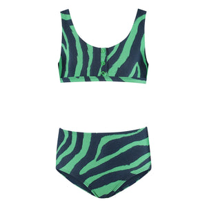 Beachlife - Zebra Button Swimsuit Made from Recycled Fibers | Green