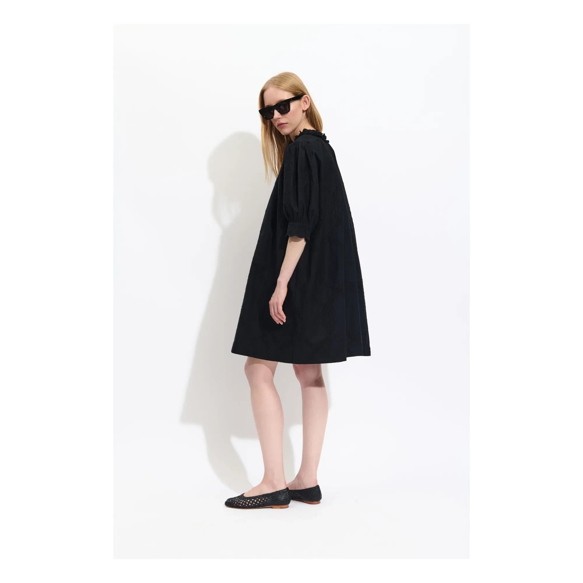 BELLEPIECE - Raffael Cotton Poplin Dress | Black