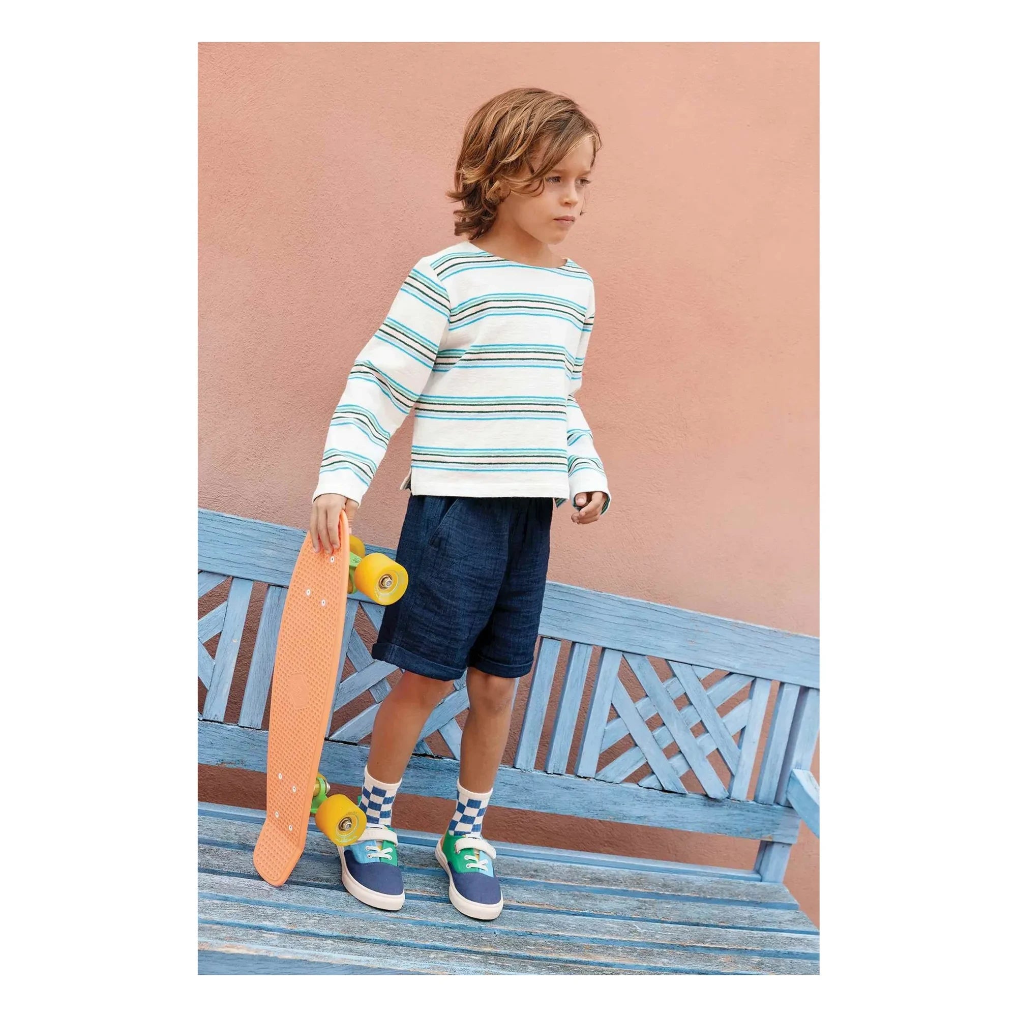 Bonton - Damier çoraplar | Kraliyet mavisi