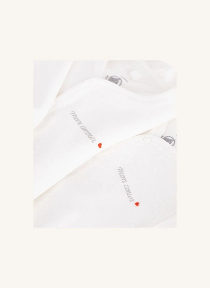 Petit Bateau - 2-piece Velvet Organic Cotton Pajama Set | White