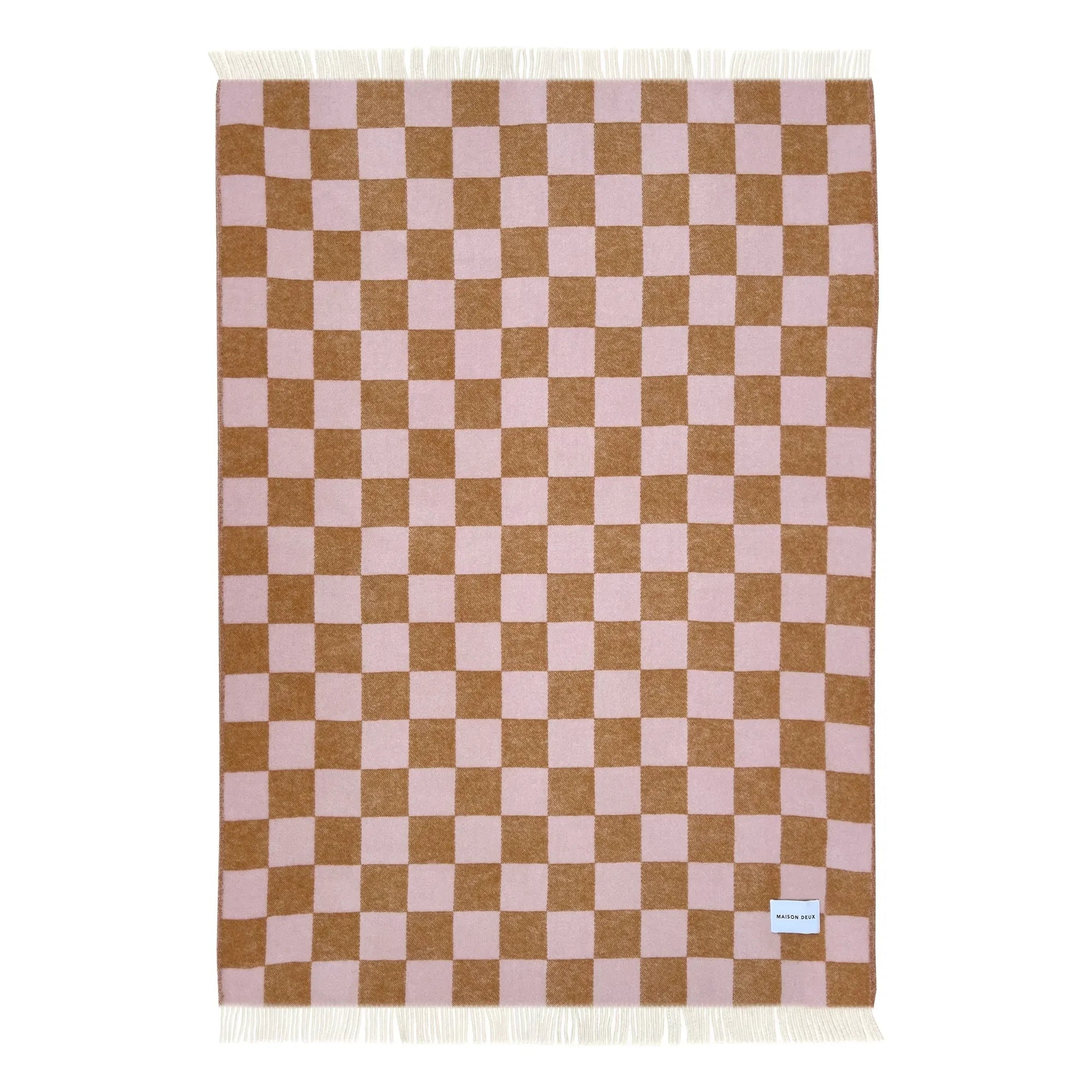 Maison Deux - Damier Wool Blanket | Terracotta