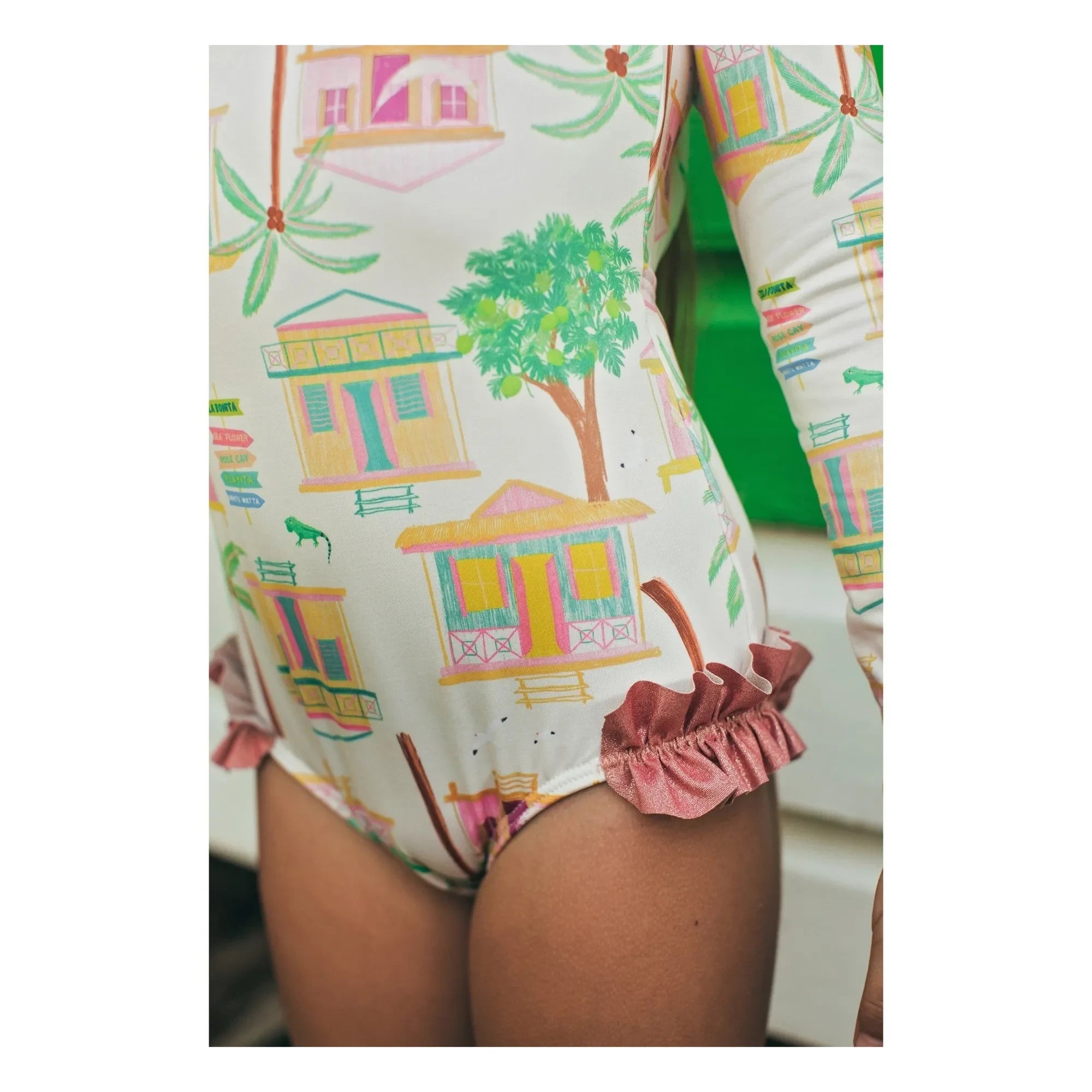 Pepita & Me - Alana Island Long Sleeve Swimsuit | Ecru
