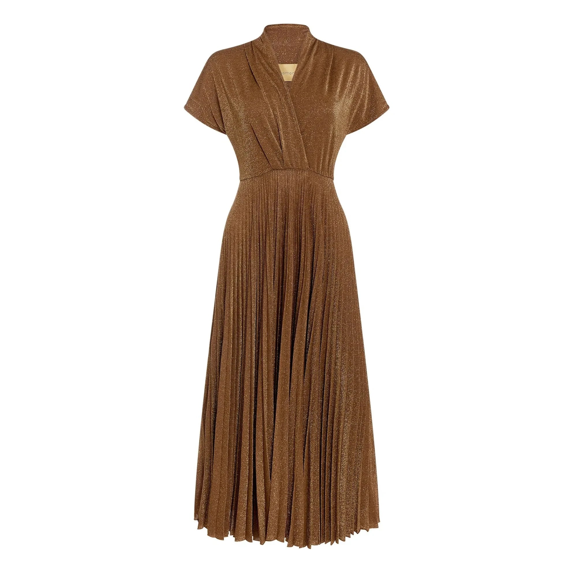 Momoni - Metallic Derby Dress | Tobacco