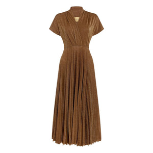 Momoni - Metallic Derby Dress | Tobacco