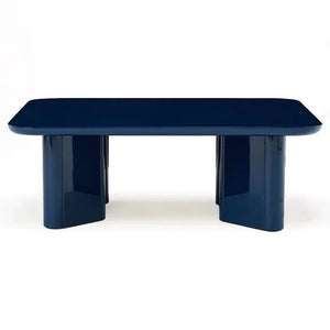 Gabrielle Paris - Thelma lacquered wood and glass coffee table | Blue