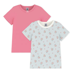 Petit Bateau - Batch 2 Floral Pattern T-Shirts | Pink
