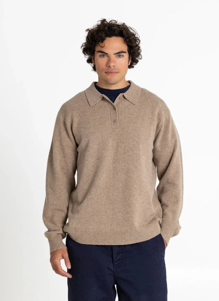 Smallable Man - Chopin Merino Wool Turtleneck Sweater | Taupe Brown