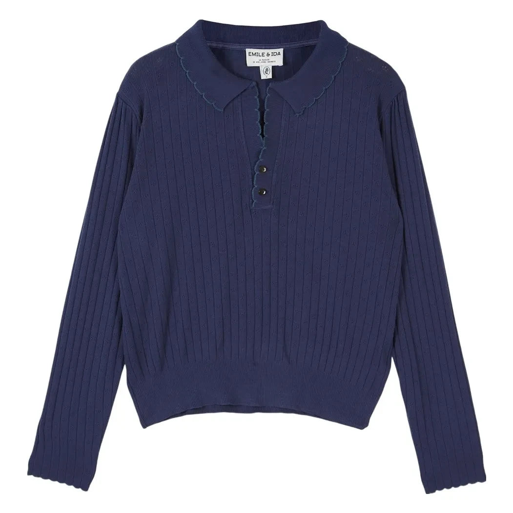 Emile et Ida - Polo Erano Pointelle | Lacivert