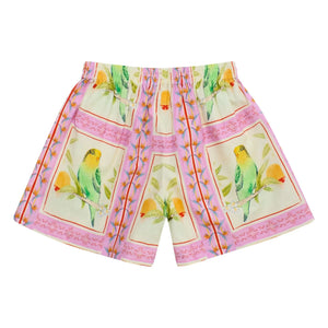 Maison Mangostan - Short Patchwork Birds | Pink