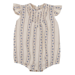 birinit - Ruffled jumpsuit Sariñena Flowers Organic Cotton | Ivory