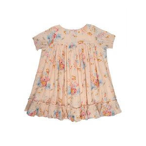 Lilinoa - Maeva Floral Print Cotton Voile Dress | Peach