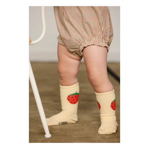 Mini Rodini - Striped Organic Cotton Poplin Romper | Brown