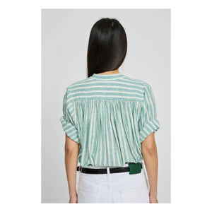 Laurence Bras - Dida Cotton Striped Blouse | Light Green