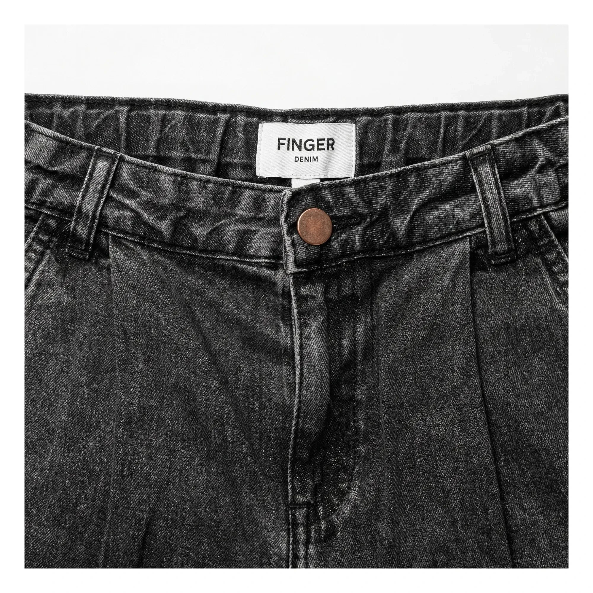 Finger in the nose - Denim Bermuda Şort Tate | Gri