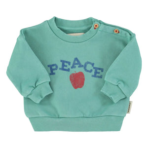 Piupiuchick - Peace Organic Cotton Sweatshirt | Turquoise