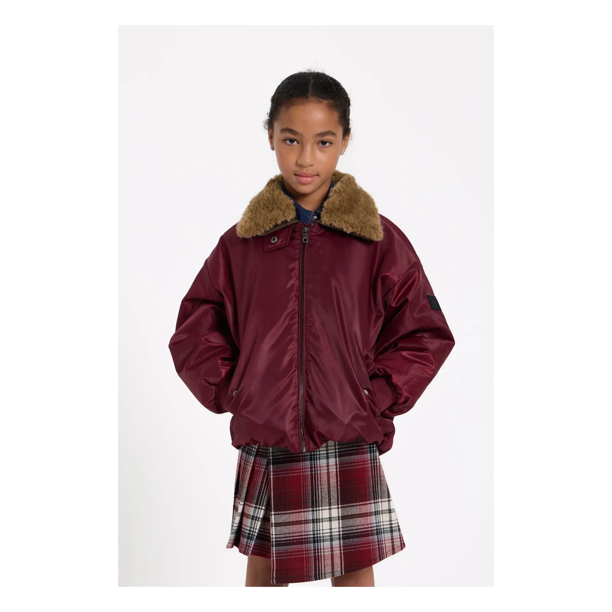 Finger in the Nose - Sterling Check Asymmetric Skirt | Aubergine