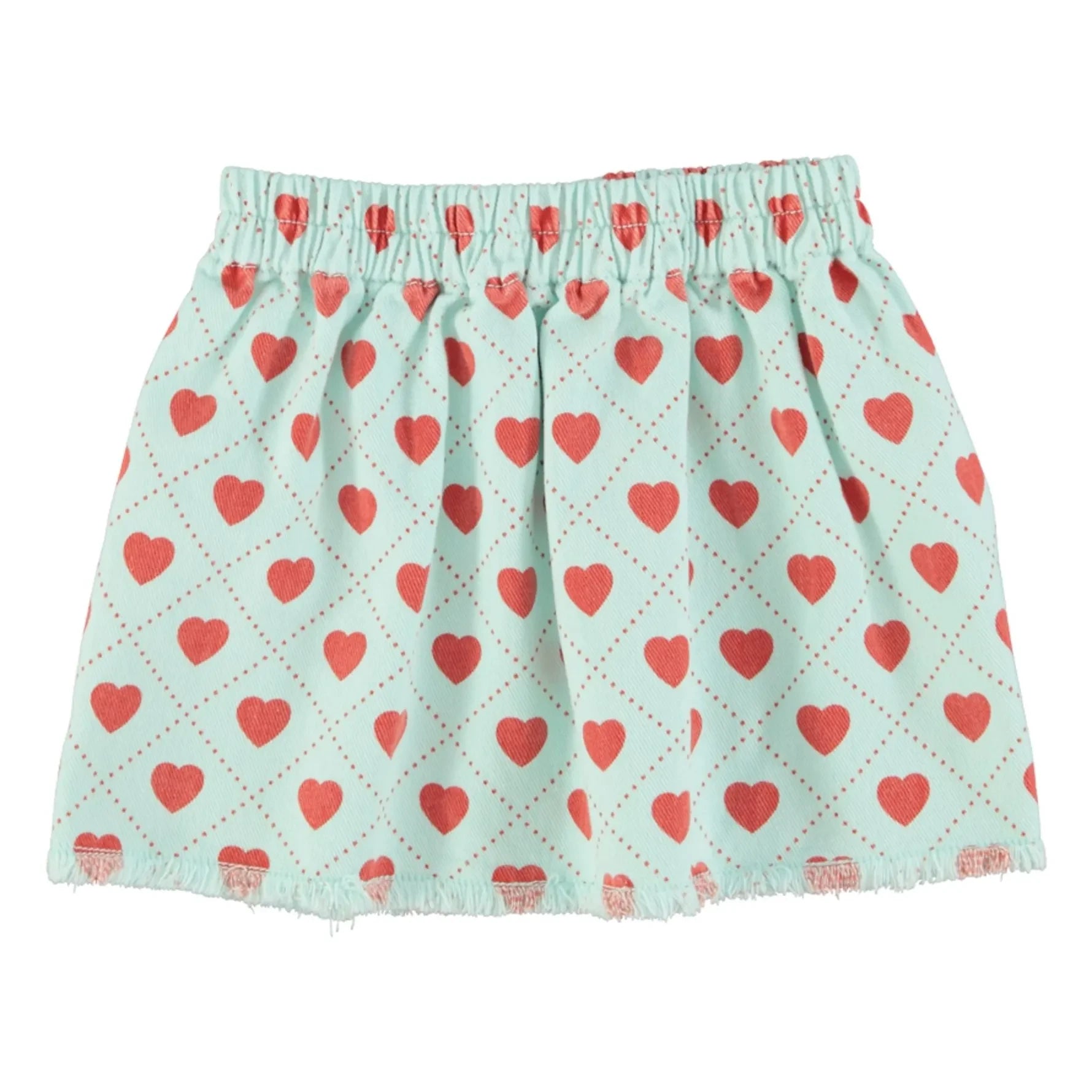 Piupiuchick - Light Blue Twill Heart Skirt