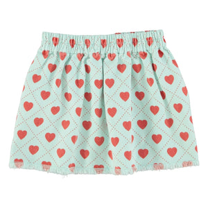 Piupiuchick - Light Blue Twill Heart Skirt
