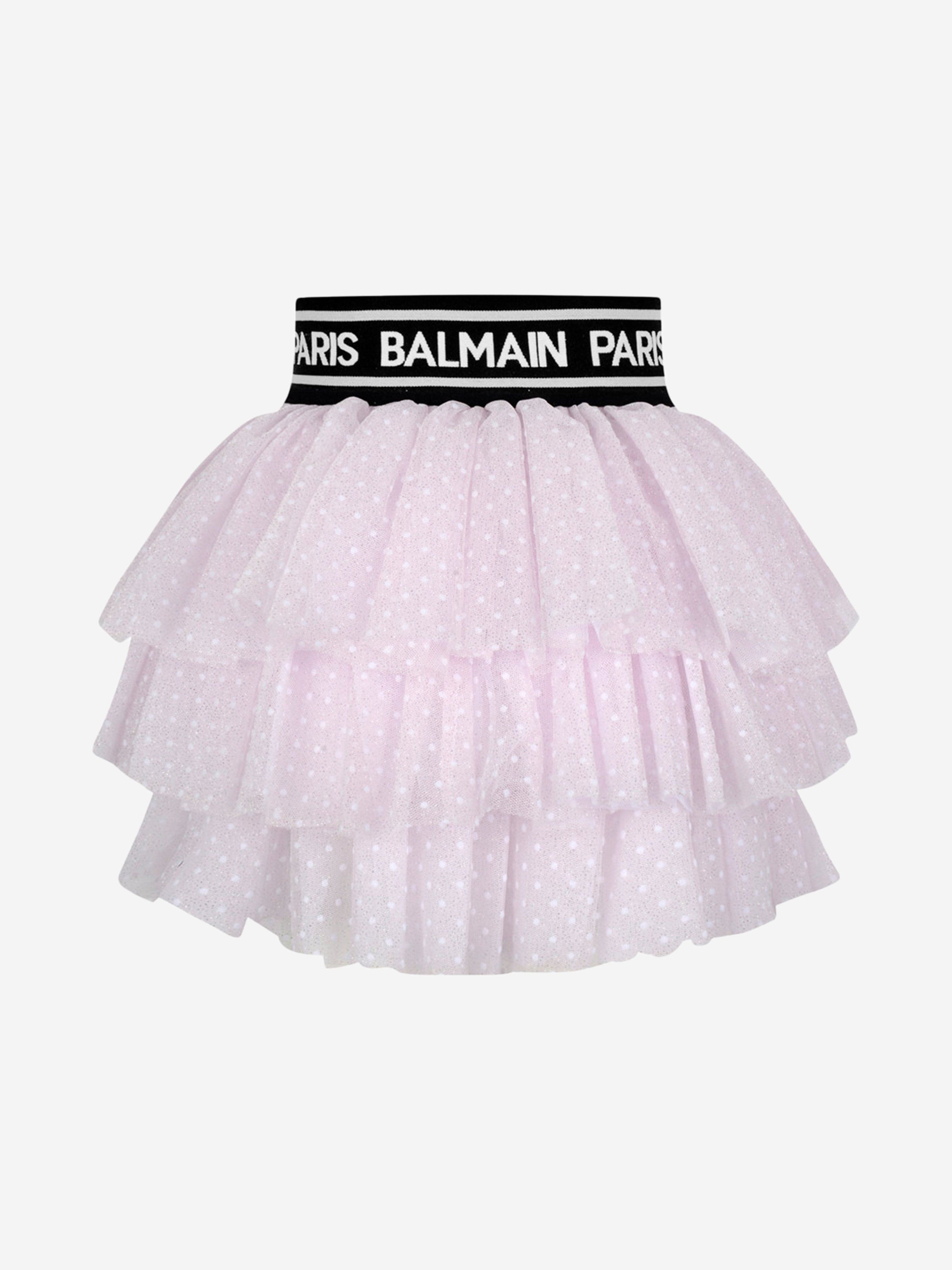 Balmain Balmain Girls Spotted Tulle Skirt