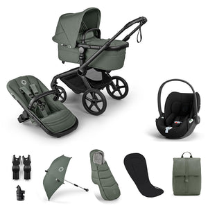 Bugaboo Fox 5 Renew Ultimate + Cloud T Travel System-Travel Systems-Forest Green-No Base | Natural Baby Shower