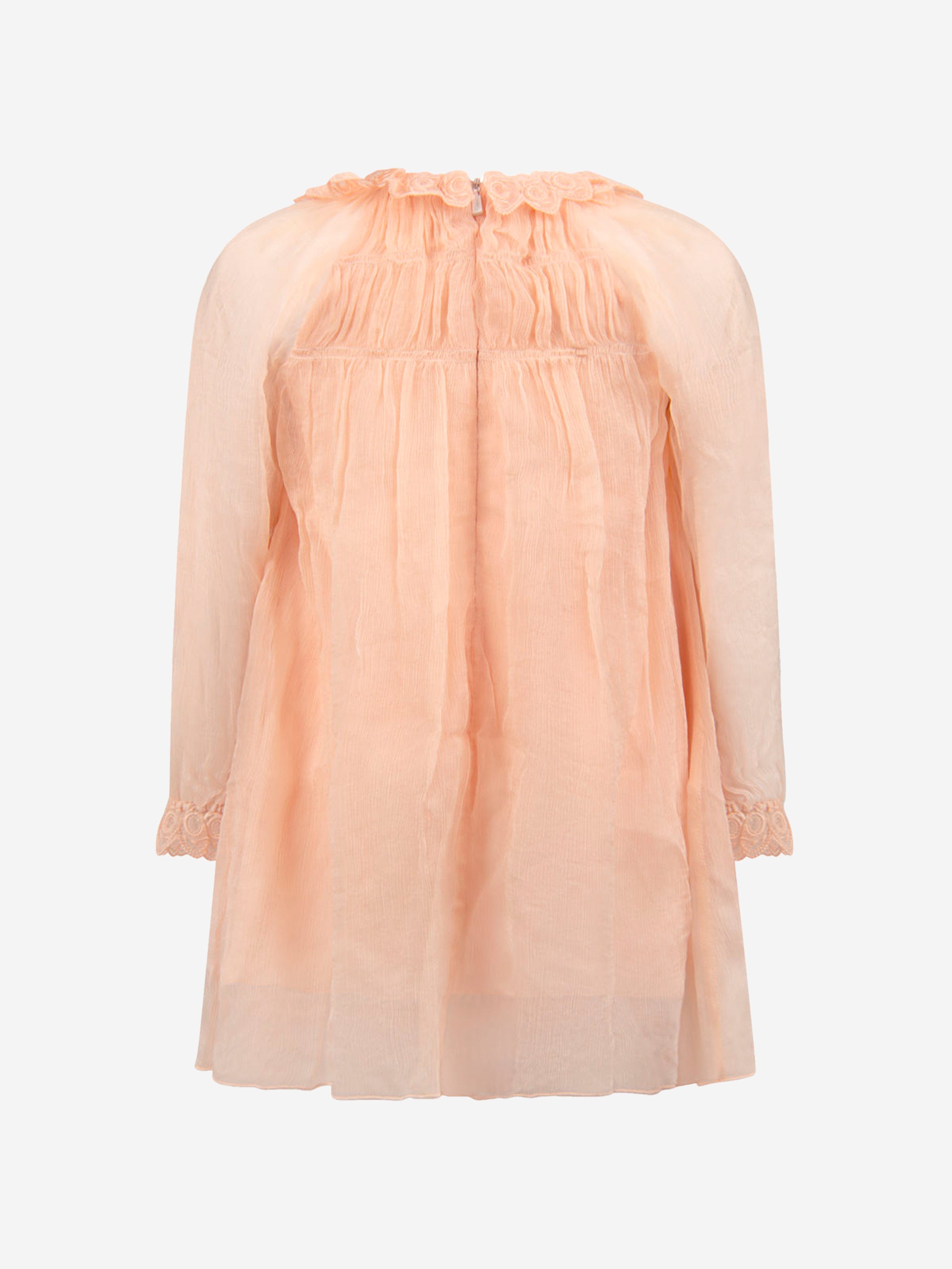 Chloé Chloe Girls Light Pink Silk Dress