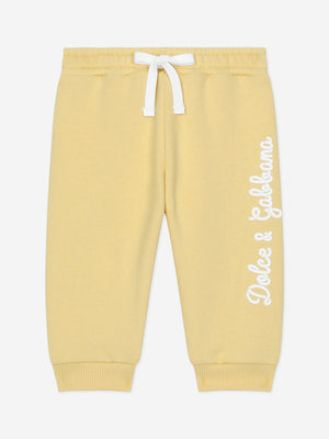 Dolce & Gabbana Baby Logo Joggers in Yellow