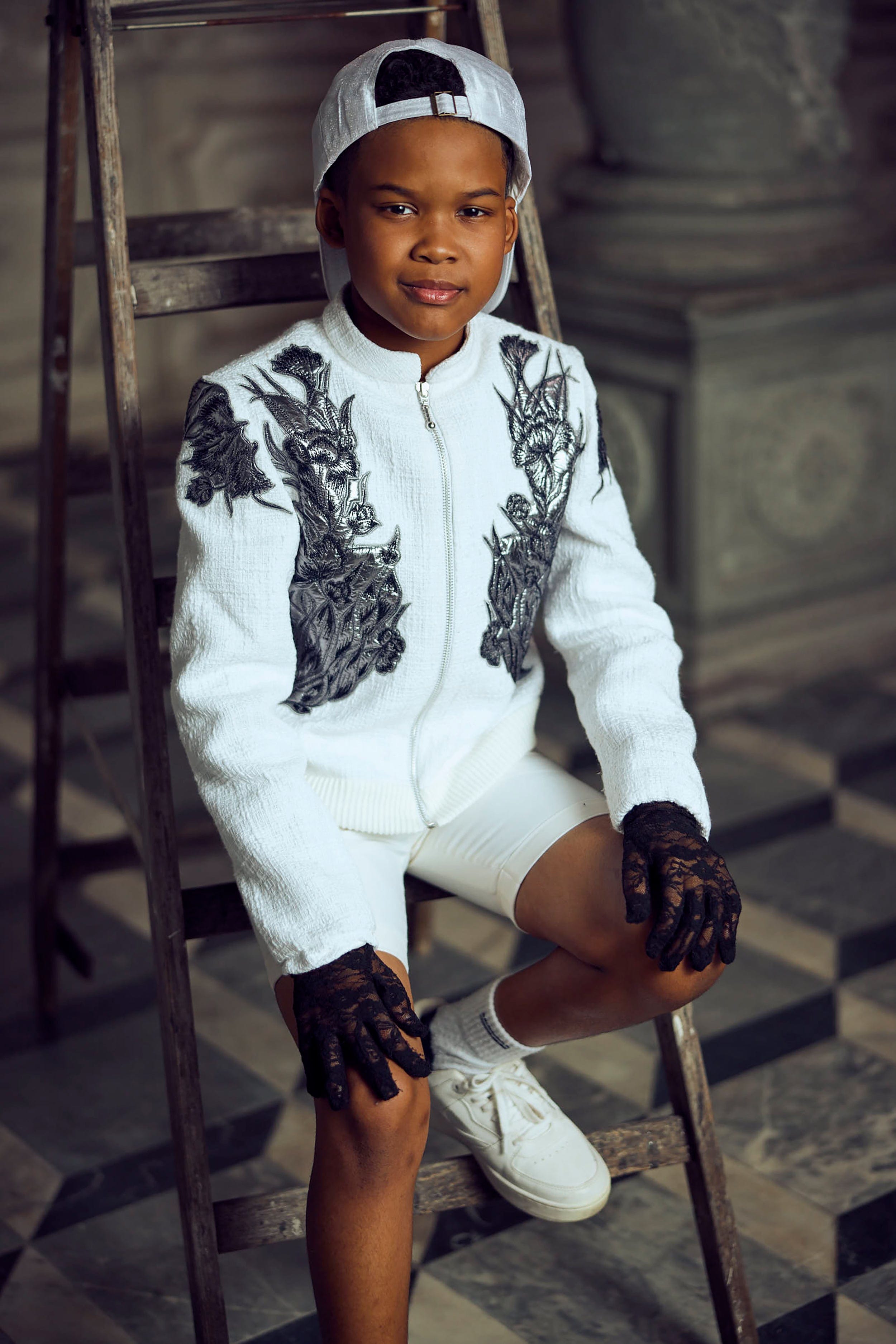 Maison Ava Boys Nick Suit Set in White