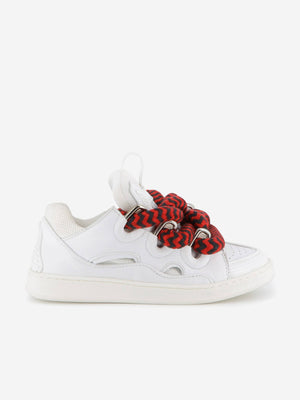 Lanvin Kids Leather Curb Trainers in White