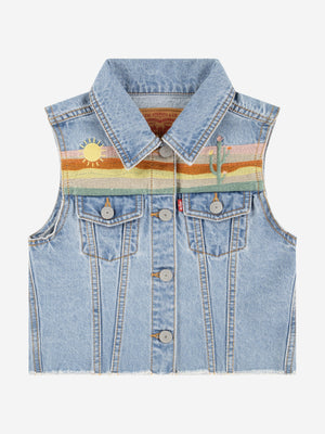 Levi's Girls Embroidered Gilet in Blue
