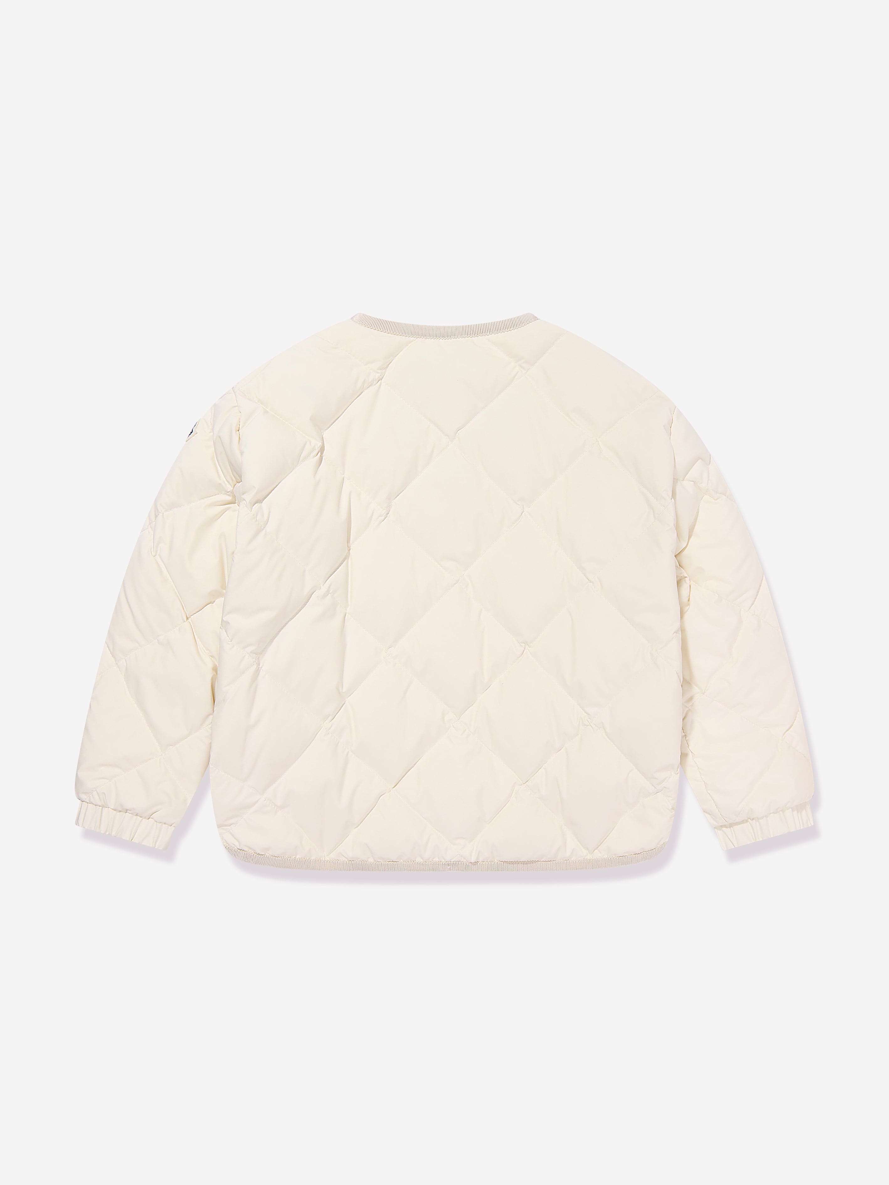 Moncler Enfant Girls Down Quilted Ursella Jacket in Ivory