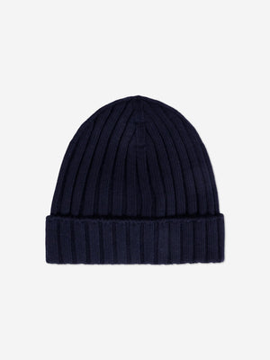 Moncler Enfant Baby Wool Beanie Hat in Navy