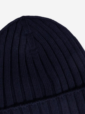 Moncler Enfant Baby Wool Beanie Hat in Navy