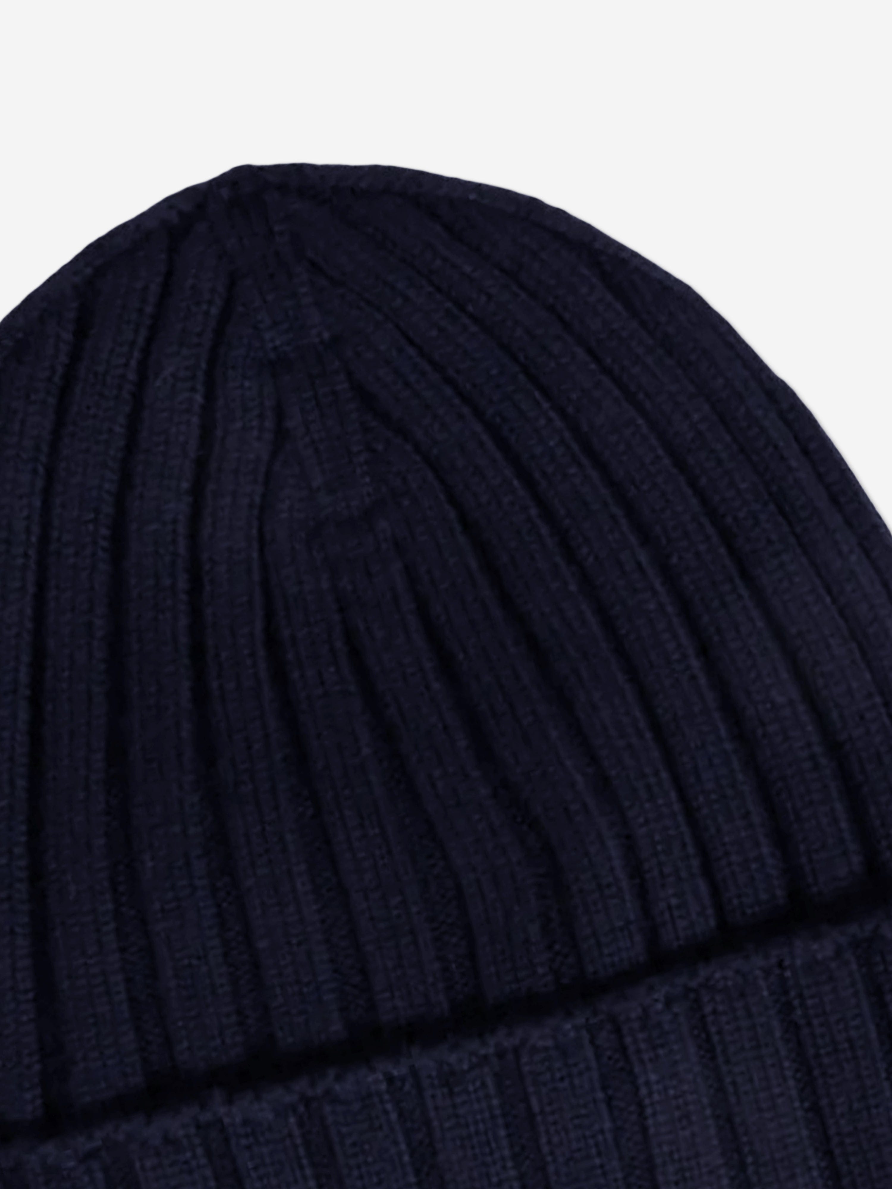 Moncler Enfant Baby Wool Beanie Hat in Navy