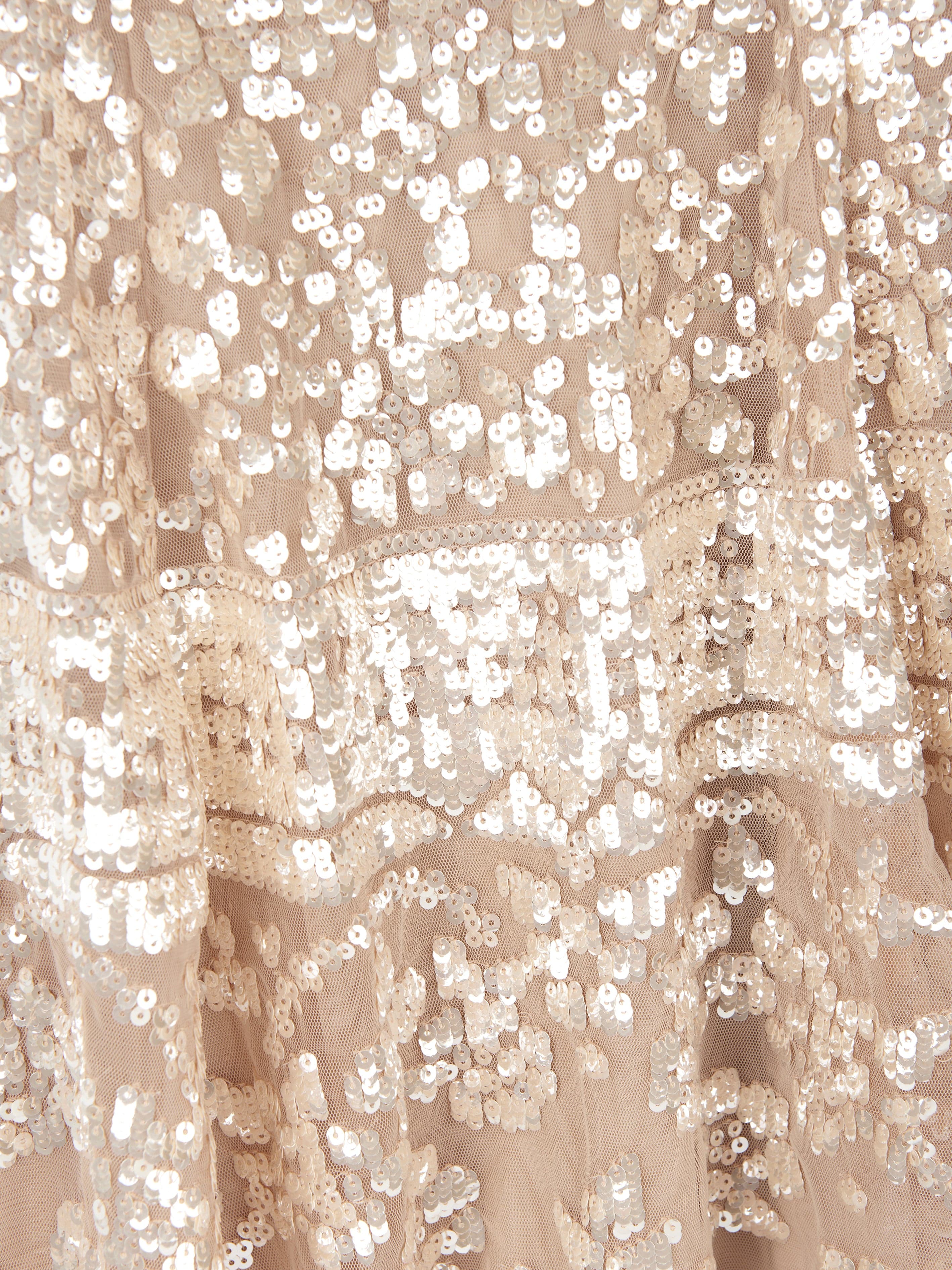 Needle & Thread Girls Aurora Dress in Beige