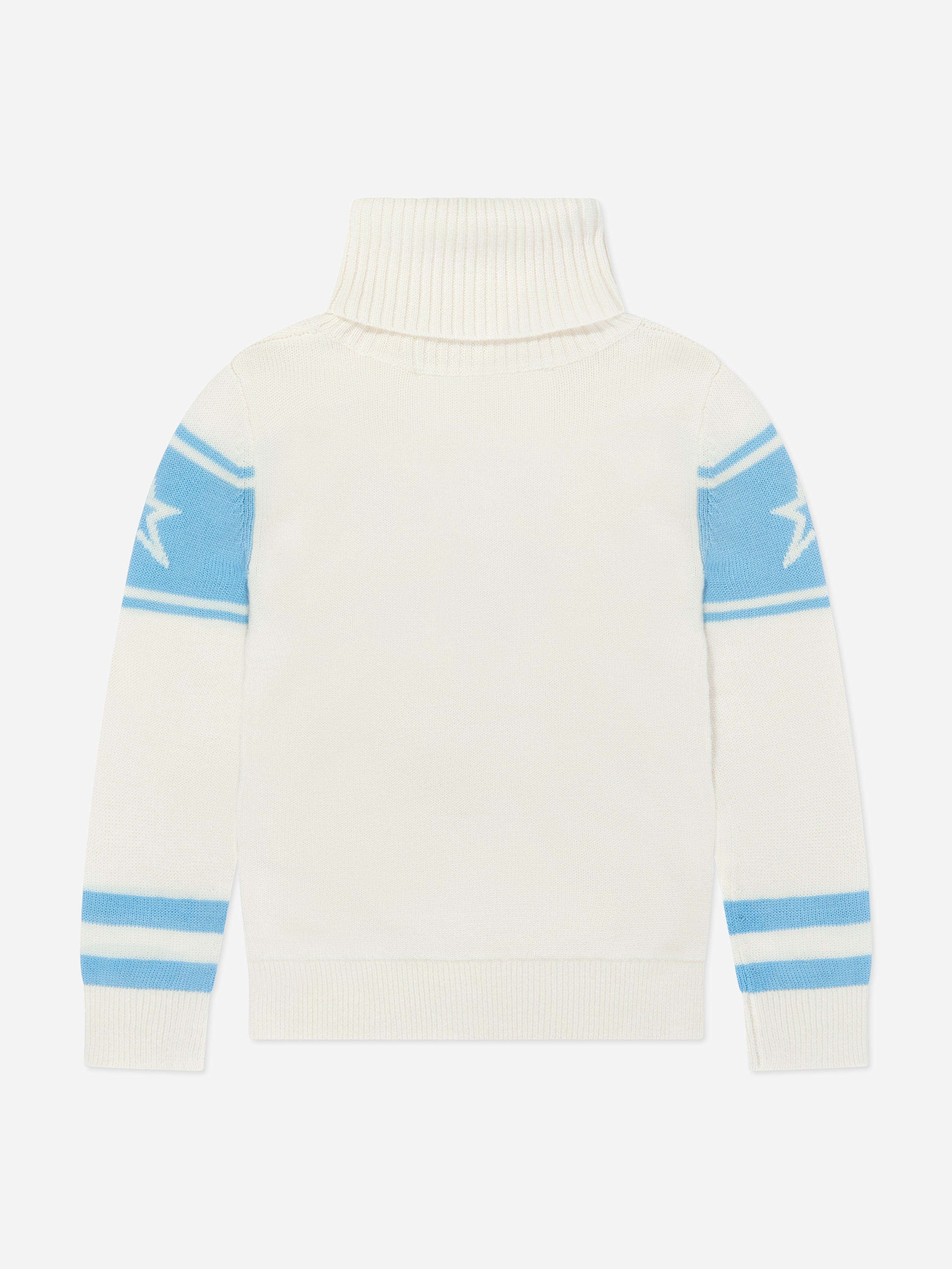 Perfect Moment Girls Merino Wool Schild Jumper in White